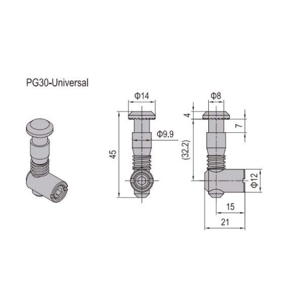 Conector de Anclaje para perfil de aluminio PG30-Universal