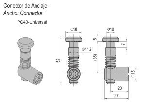 Conector de Anclaje PG40-Universal