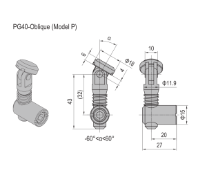 Conector de Anclaje PG40-Oblicuo (Modelo P)