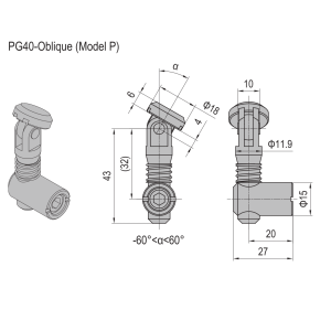 Conector de Anclaje PG40-Oblicuo (Modelo P)