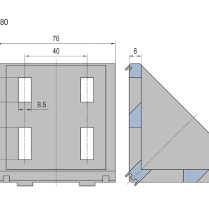 Escuadra de fundición-PG40-80×80 (set F)