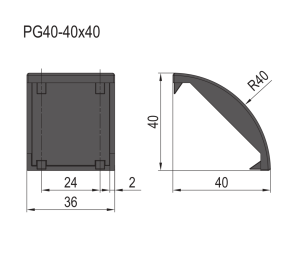 Tapa Cobertor de Escuadra-PG40-4040 (pc)