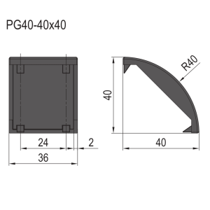 Tapa Cobertor de Escuadra-PG40-4040 (pc)