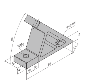 Escuadra Perfil Angulo 80×80-PG40-40 (set)