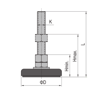 Pata Fija-Base Acero Φ80 M12x110