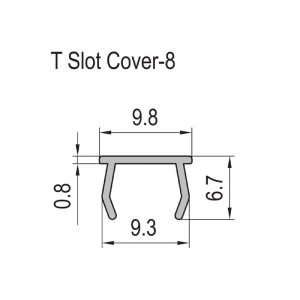 Cobertor de ranura T-8 gris