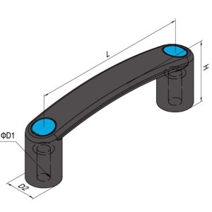 Manija-PA6 Negro p/Ranura 8 c/Tapones negros (set)