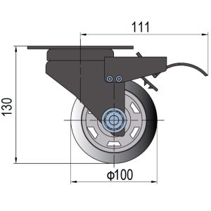Rueda Giratoria-Platina-Freno Φ100