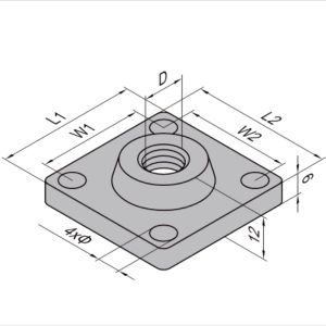 Platina de Montaje-PG40-40×40 Fundición de aluminio