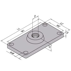 Platina de Montaje-PG40-40×80 M12 Fundición de aluminio